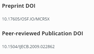 Preprint only DOI screenshot